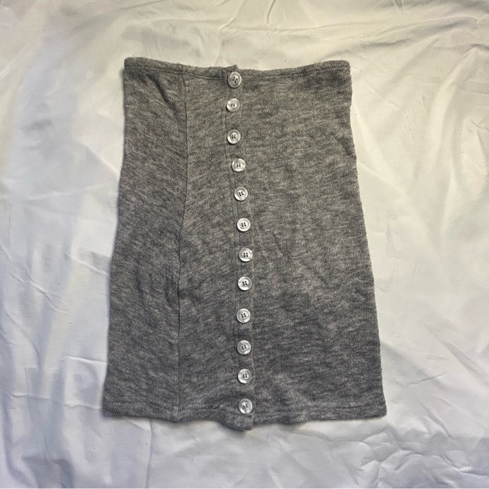 Grey knit Button-up skirt. So cute! And comfy!